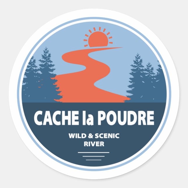 Pegatina Redonda Cache La Poudre Wild And Scene River (Anverso)