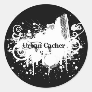 Pegatina Redonda Cacher urbano