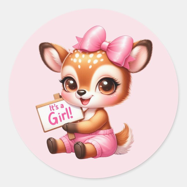 Pegatina Redonda Cachorro de bebé (Anverso)