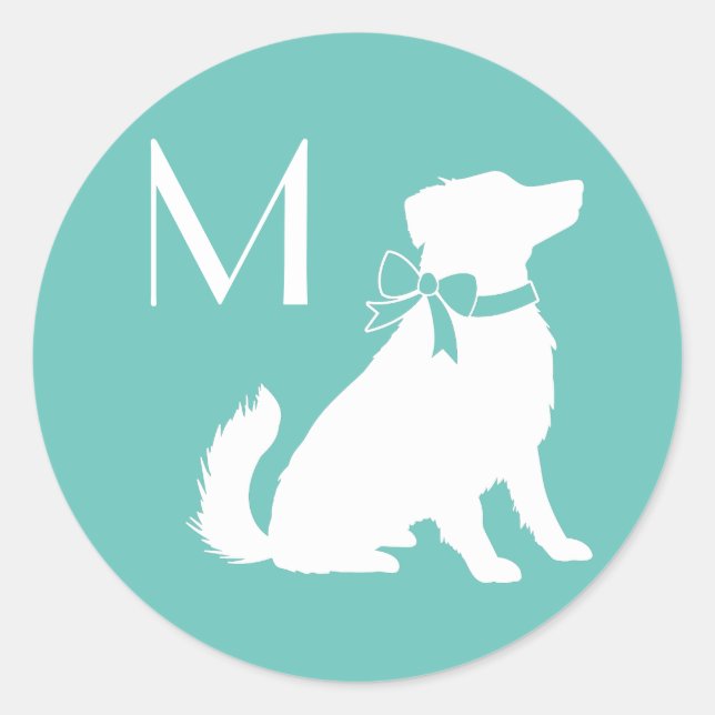 Pegatina Redonda Cachorro de pastor australiano (Anverso)