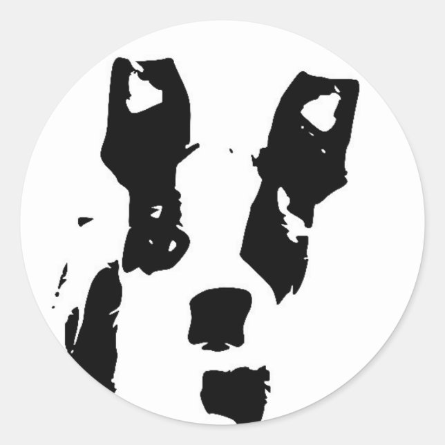 Pegatina Redonda Cachorro gráfico de Boston Terrier (Anverso)