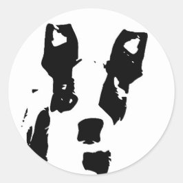 Pegatina Redonda Cachorro gráfico de Boston Terrier