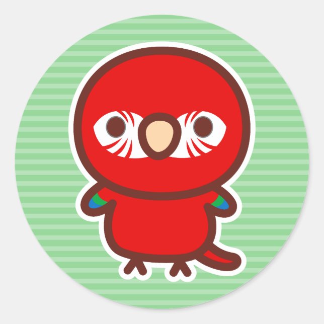 Pegatina Redonda Cachorus rojas y verdes (Anverso)