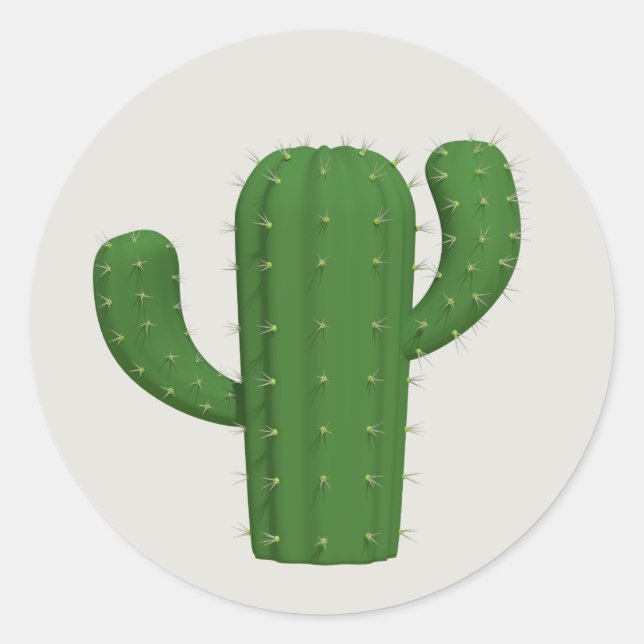 Pegatina Redonda Cactus (Anverso)