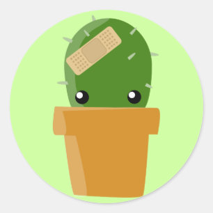 Pegatina Redonda Cactus