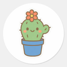 Pegatina Redonda Cactus caprichos