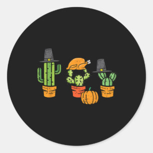 Pegatina Redonda Cactus Cute Succulant Plant Fall Hombres