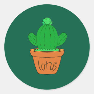 Pegatina Redonda Cactus de dibujos animados