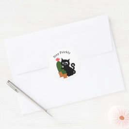 Pegatina Redonda Cactus de Texto Personalizado