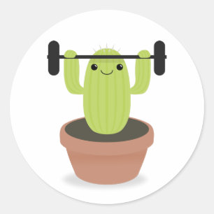 Pegatina Redonda Cactus en formación