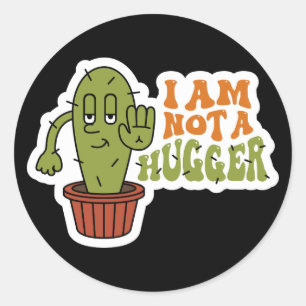Pegatina Redonda Cactus sarcástico gracioso