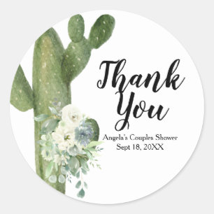 Pegatina Redonda Cactus Taco sobre Love Couples ducha Napkin