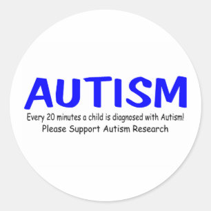 Pegatina Redonda Cada 20 Minutos Nace Un Niño Con Autismo