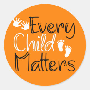 Pegatina Redonda Cada niño importa, Día del Naranja Naranja