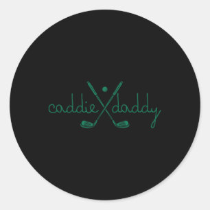 Pegatina Redonda Caddie Daddy Cute Golfing Funny primer nacimiento