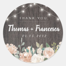 Pegatina Redonda Cadena bohemia rusa ilumina a Pegatinas florales