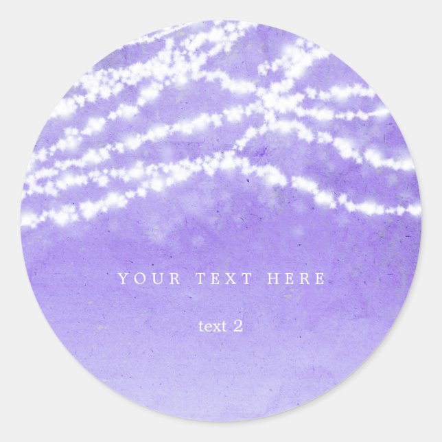 Pegatina Redonda Cadena celeste ilumina a Pegatinas púrpura rusos (Anverso)