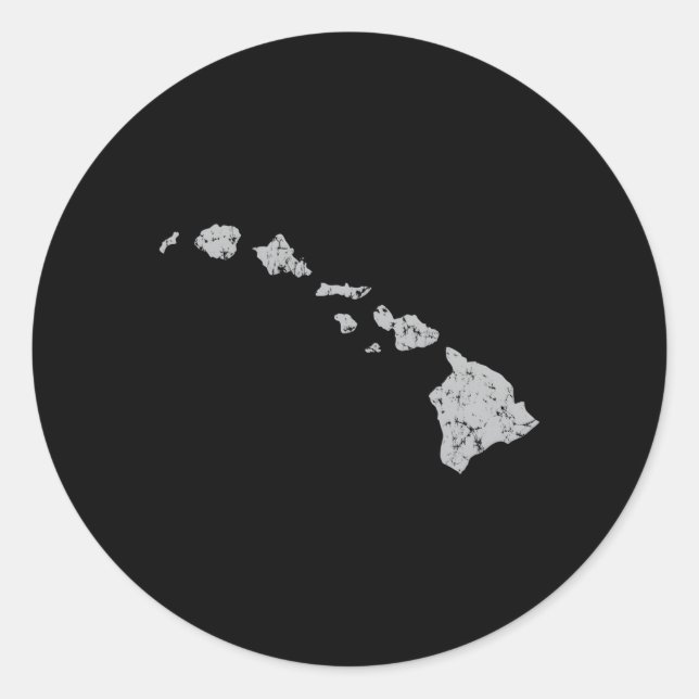 Pegatina Redonda Cadena de islas de Hawái (Anverso)