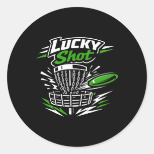Pegatina Redonda Cadena de jugador de Disc Golf St. Patrick's Day F