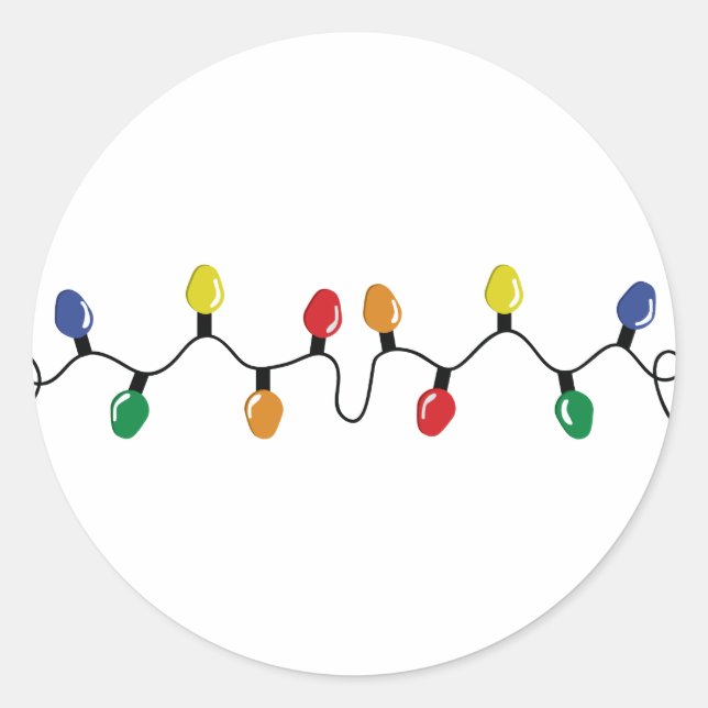 Pegatina Redonda Cadena ligera de navidades (Anverso)