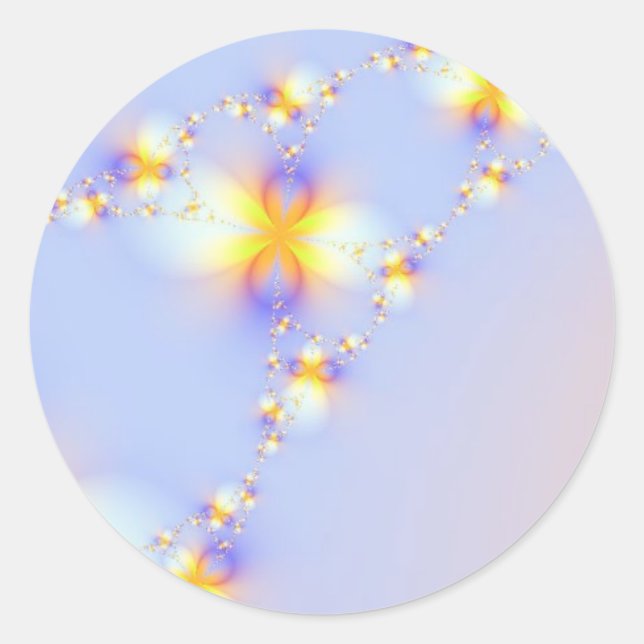 Pegatina Redonda cadena purpurina (Anverso)