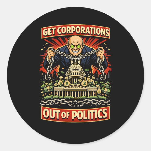 Pegatina Redonda Cadenas de Influencia (Anverso)