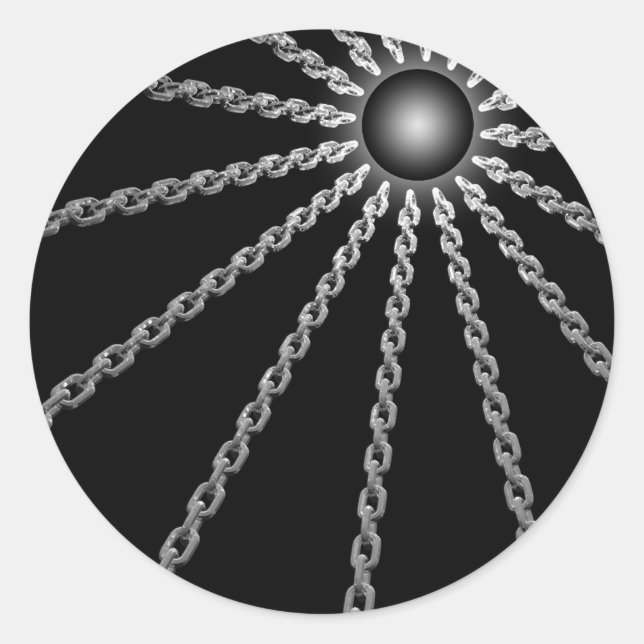 Pegatina Redonda Cadenas oscuras (Anverso)