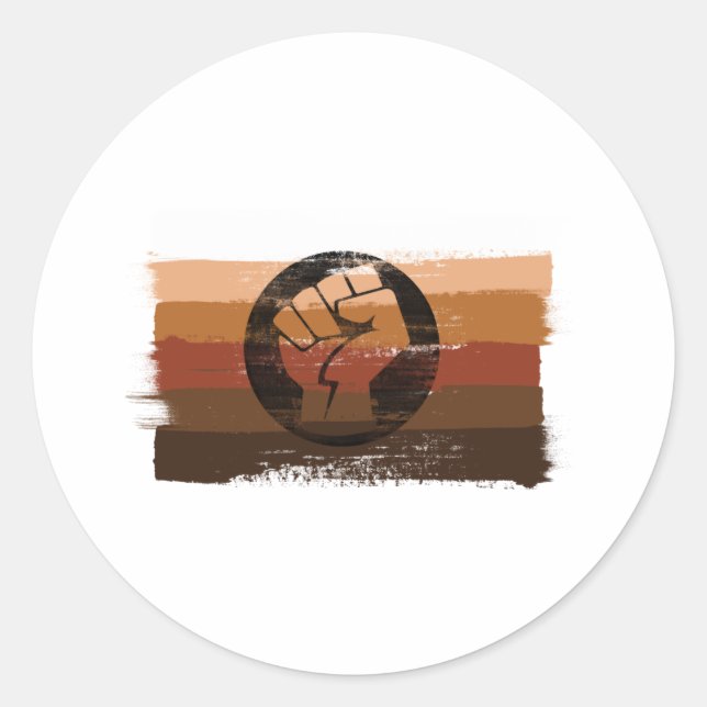 Pegatina Redonda CADENAS PINTADAS BIPOC y PESO (Anverso)