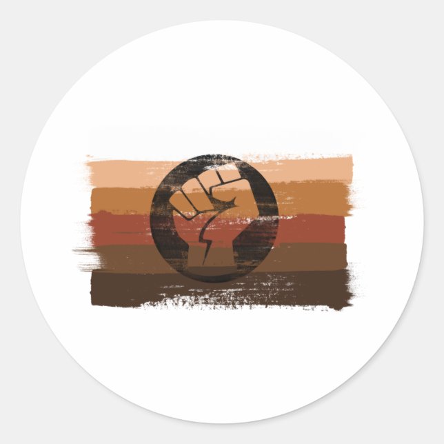 Pegatina Redonda CADENAS PINTADAS BIPOC y PESO (Anverso)