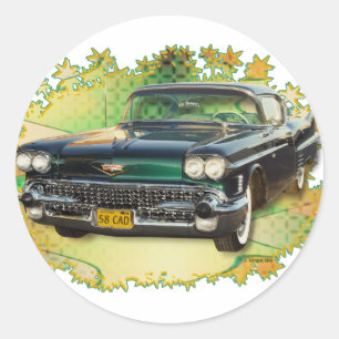 PEGATINA REDONDA CADILLAC 1958 #2