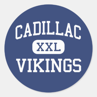 Pegatina Redonda Cadillac Vikings Middle Cadillac Michigan