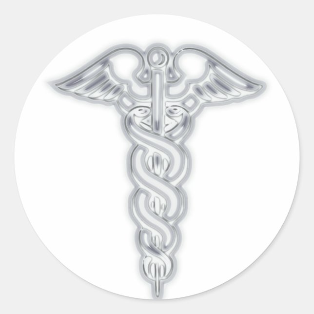 Pegatina Redonda Caduceus (Anverso)