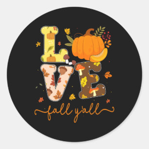 Pegatina Redonda Cae Calabaza Amor Caída Y Cae Sale Mujeres Gir