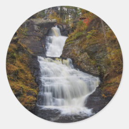 Pegatina Redonda Cae Raymondskill en otoño de 2018