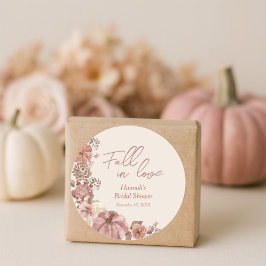 Pegatina Redonda Caer en el amor Calabaza Ducha de novias