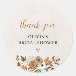 Pegatina Redonda Caer enamorada | Bridal Shower Gracias