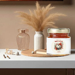 Pegatina Redonda Caer Enamorada Calabaza País Rústico Ducha De Novi