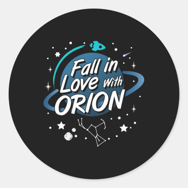 Pegatina Redonda Caer Enamorada De La Astrología De La Constelación (Anverso)