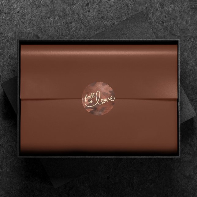 Pegatina Redonda Caer enamorada del otoño | Naranja de Moda Rustic  (Subido por el creador)