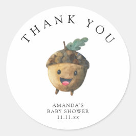 Pegatina Redonda Caer linda bellota - gracias