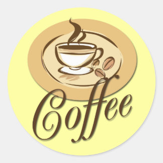 PEGATINA REDONDA CAFÉ