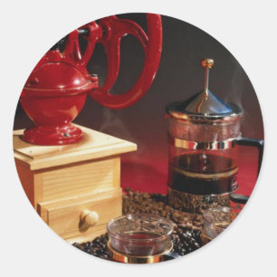 Pegatina Redonda Café