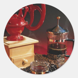 Pegatina Redonda Café