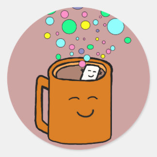 Pegatina Redonda café