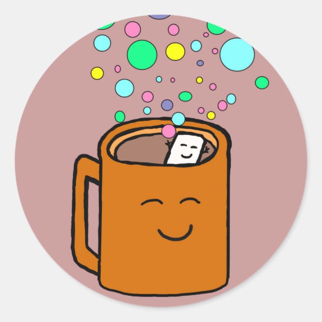 Pegatina Redonda café (Anverso)