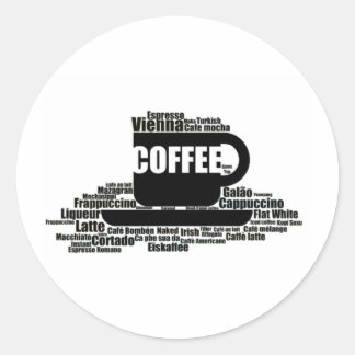 Pegatina Redonda Café