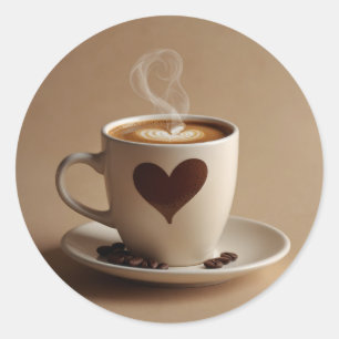 Pegatina Redonda café