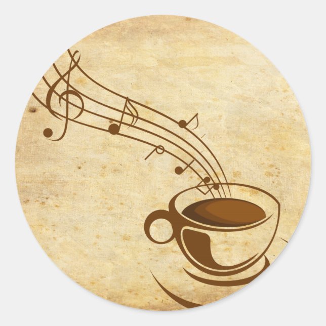 Pegatina Redonda café (Anverso)