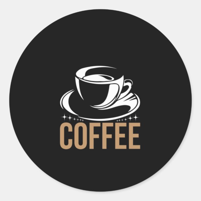 Pegatina Redonda Café Art Coffee (Anverso)