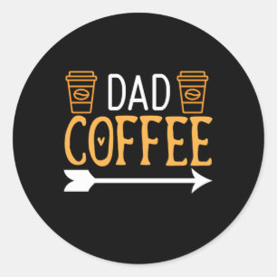 Pegatina Redonda Café Art Dad